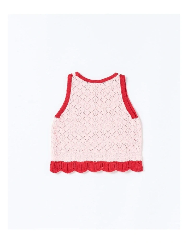 Bella Knit Tank in Pink and Red image 2