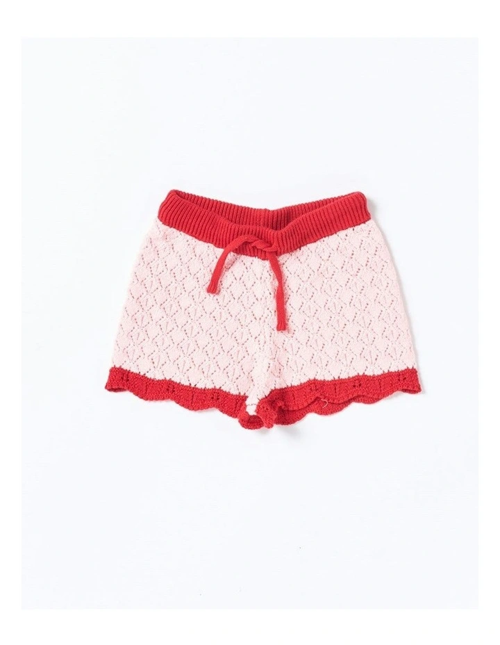 Bella Knit Shorts in Pink/Red image 1