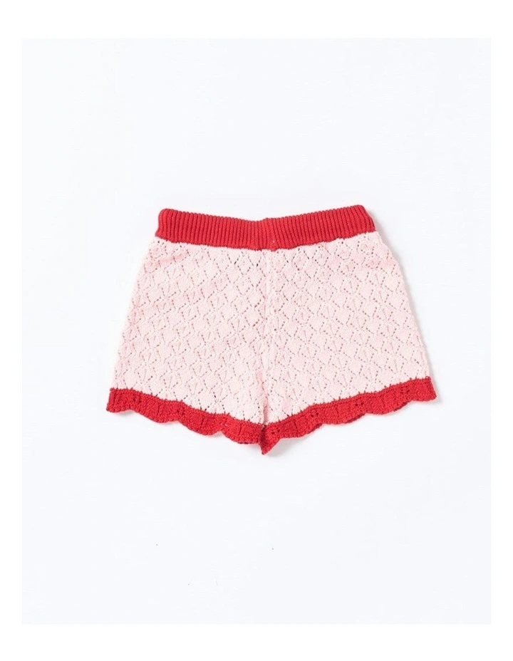 Bella Knit Shorts in Pink/Red image 2