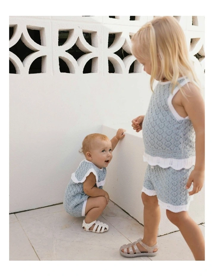 Bella Knit Tank in Blue/White image 4