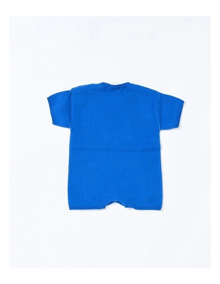 Arkley Knit Romper in Howdy Blue image 2