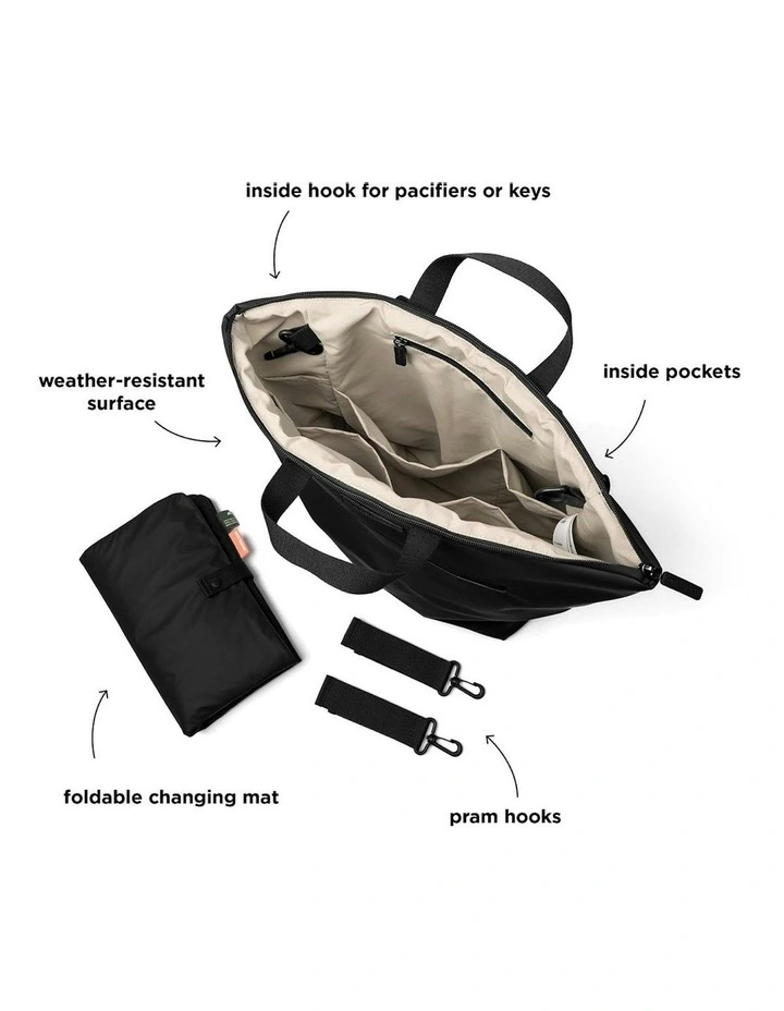 Nappy Bag Backpack in Black image 5