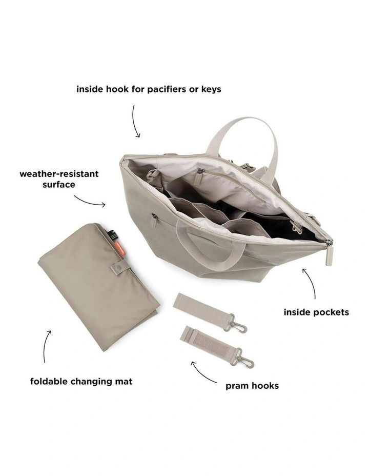 Nappy Bag Backpack in Sand image 5