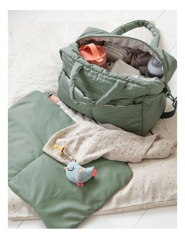 Quilted Changing Bag in Green image 2