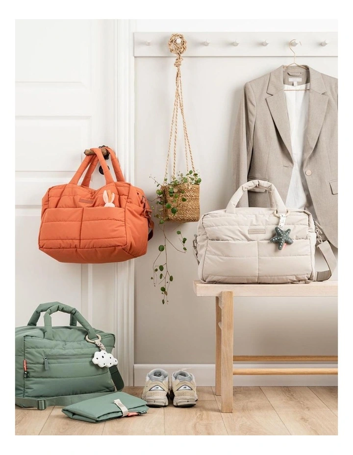 Quilted Changing Bag in Papaya image 2