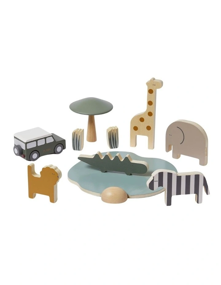 Wooden Safari Animals and Jeep image 3