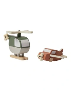 Wooden Helicopter and Plane