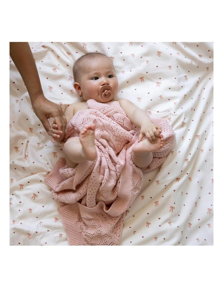 Pointelle Blanket in Sorbet image 2