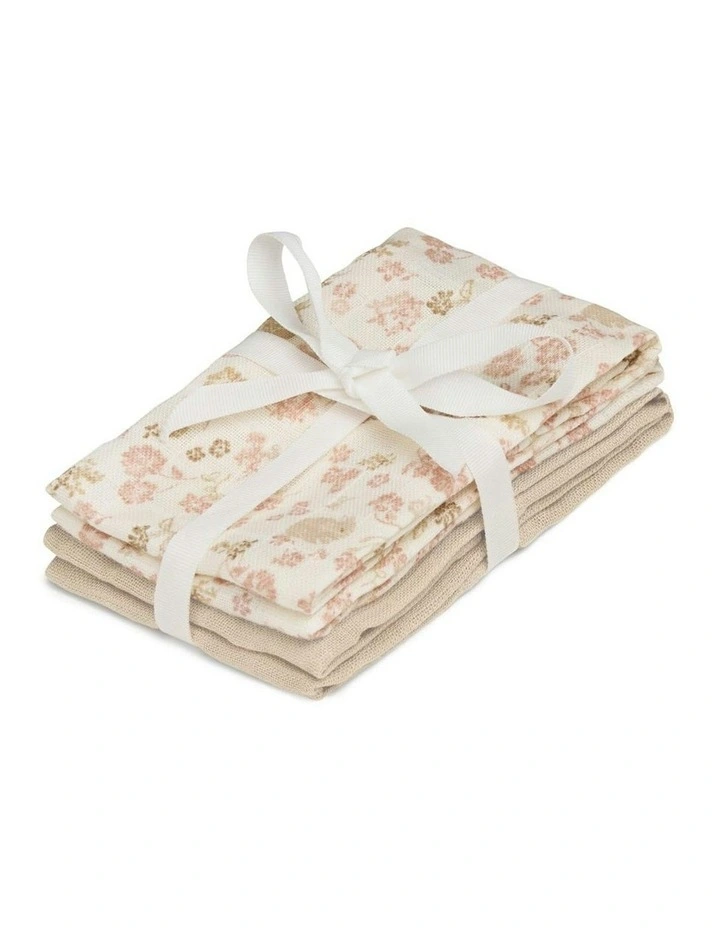 Berries Muslin Wash Cloth Pack Of 4 in Multi image 5
