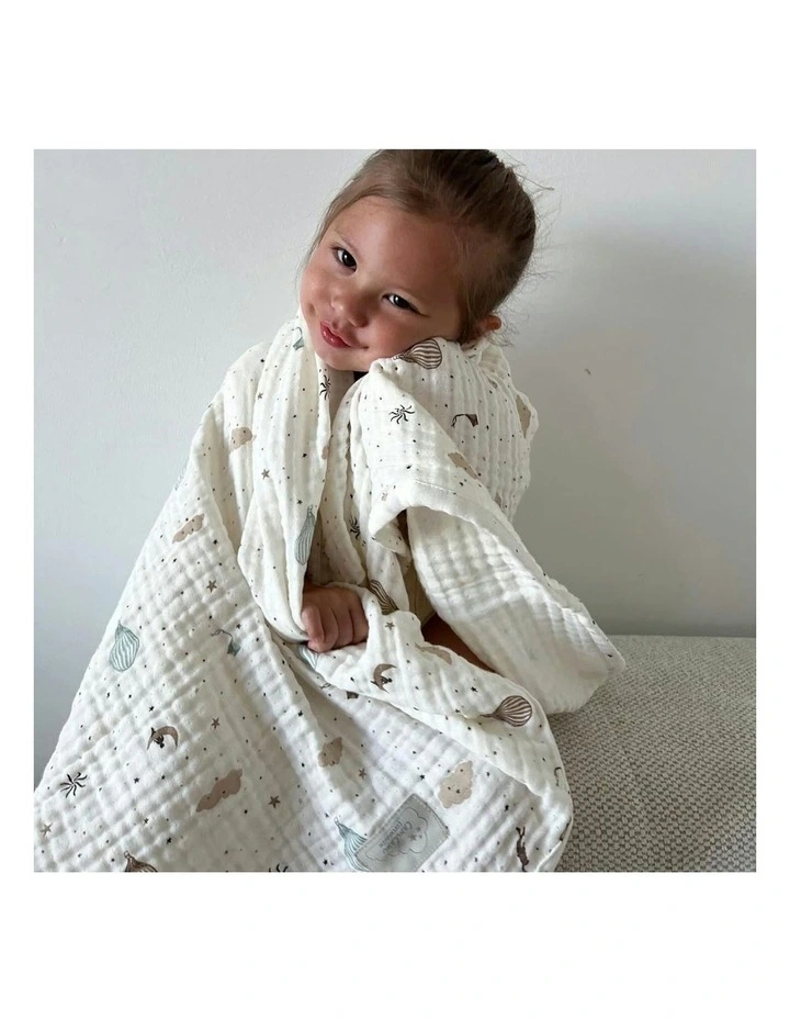 Muslin Blanket in Wildflower Cream image 2