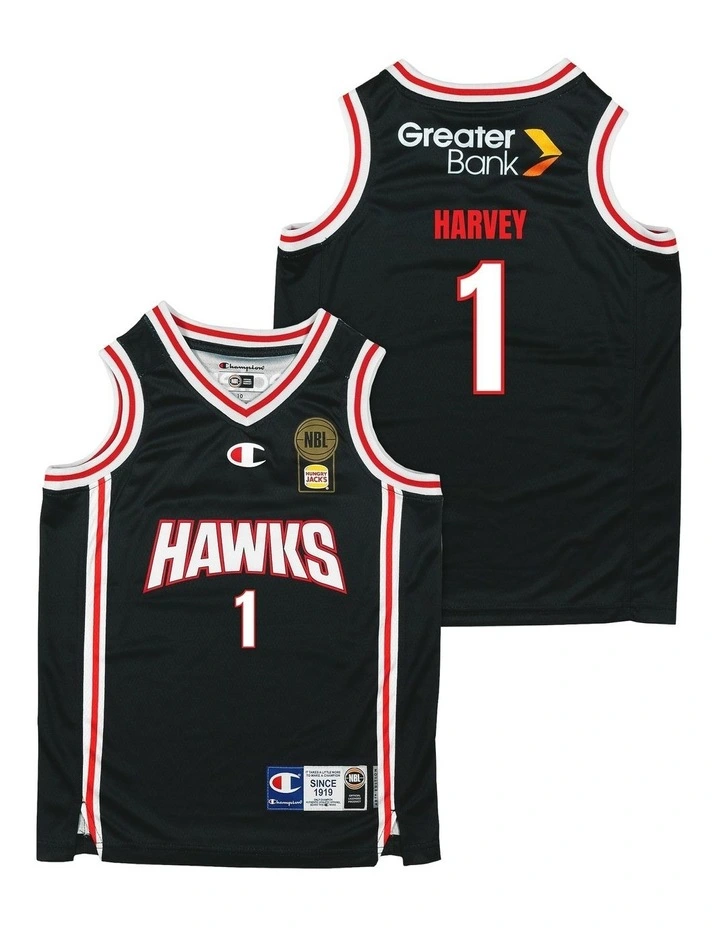 Tyler Harvey Illawarra Hawks 25/26 Youth Primary Jersey in Black image 1