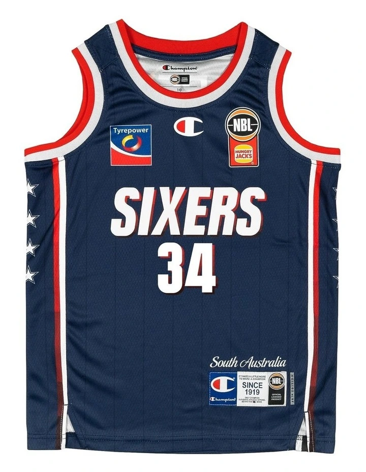 Adelaide 36ers 25/26 Youth Primary Jersey DJ Vasiljevic in Blue image 2