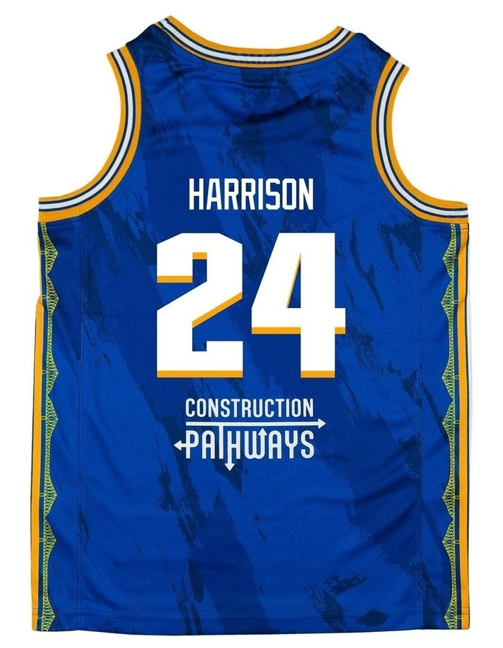 Brisbane Bullets 25/26 Youth Primary Jersey Tyrell Harrison in Blue image 3