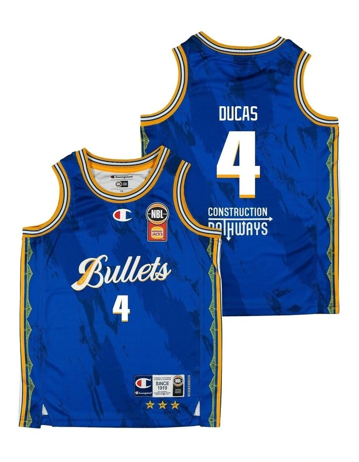 Brisbane Bullets 25/26 Youth Primary Jersey Alex Ducas in Blue image 1