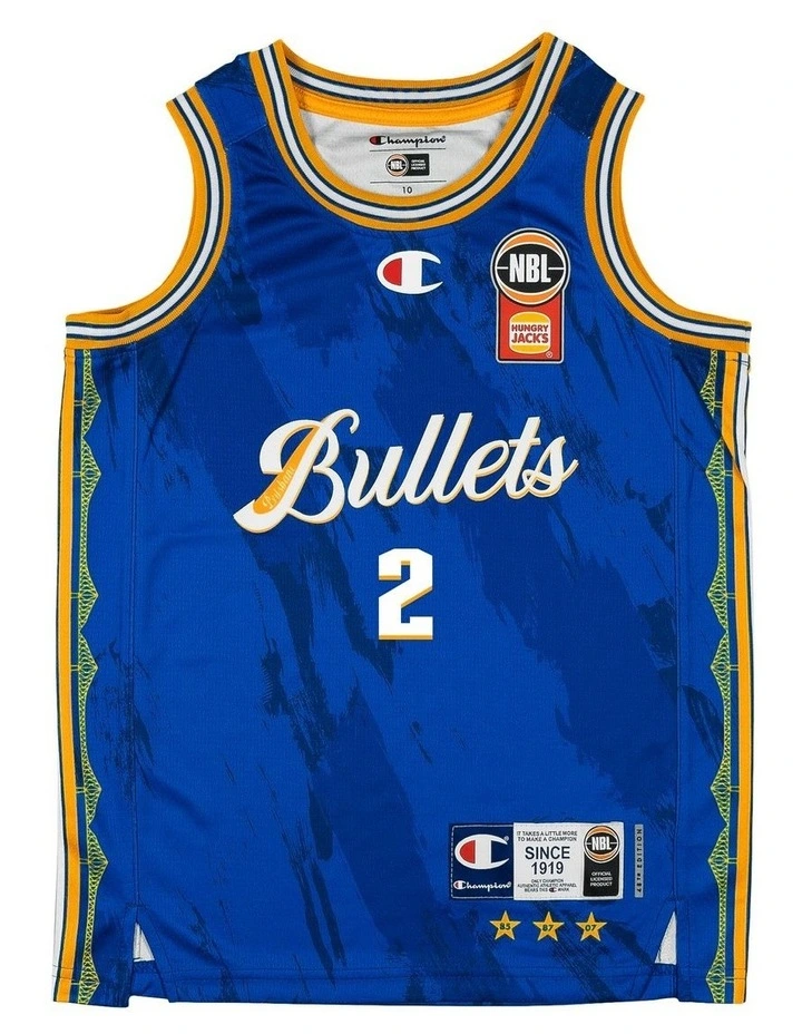 Brisbane Bullets 25/26 Youth Primary Jersey Jaylen Adams in Blue image 2