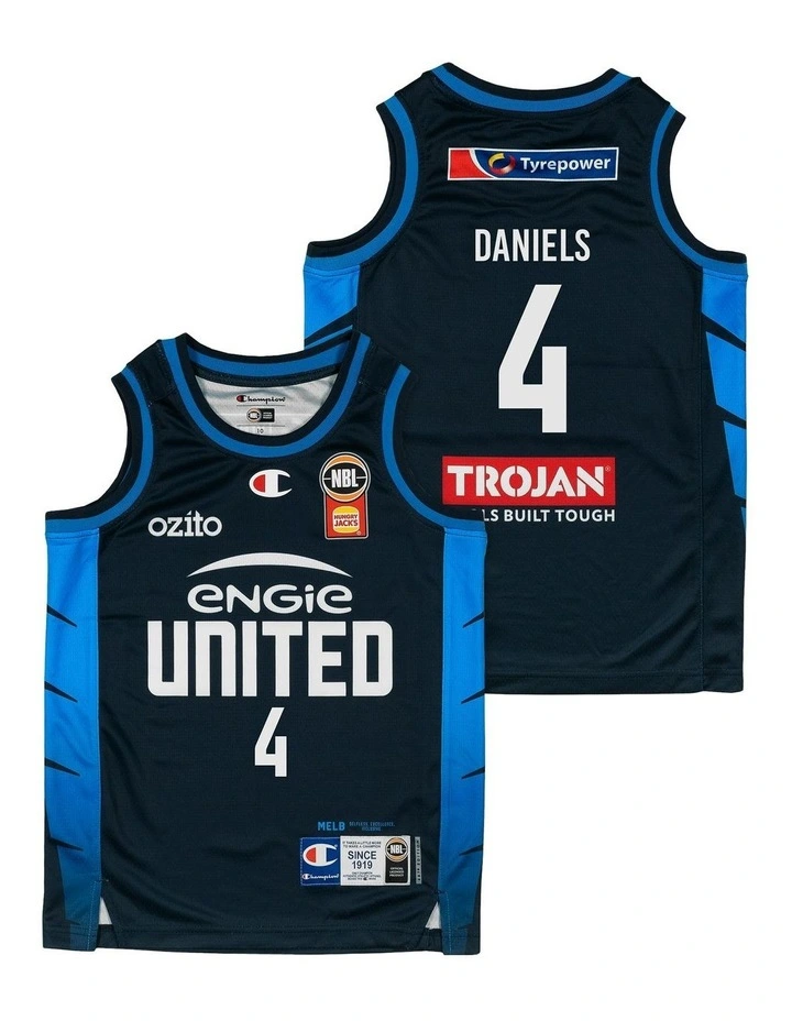 Melbourne United 25/26 Youth Primary Jersey Dash Daniels in Black image 1