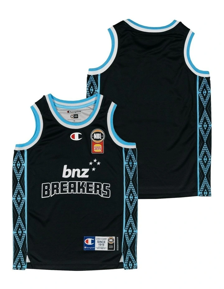 New Zealand Breakers 25/26 Youth Primary Jersey in Black image 1