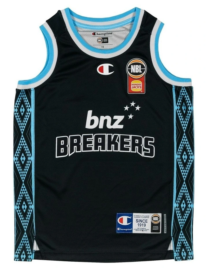 New Zealand Breakers 25/26 Youth Primary Jersey in Black image 3