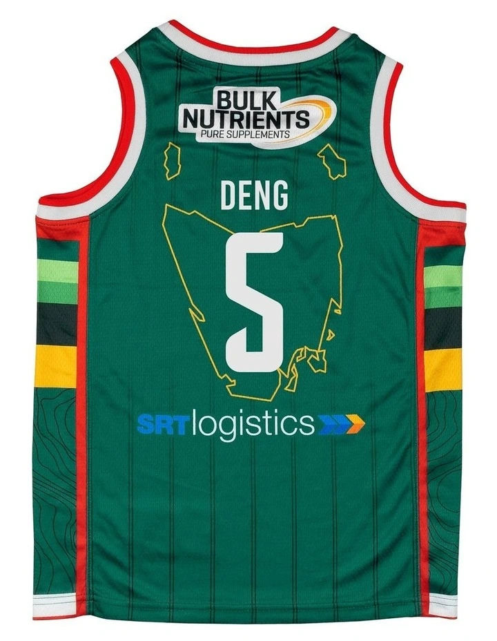 Tasmania JackJumpers 25/26 Youth Primary Jersey Majok Deng in Green image 3