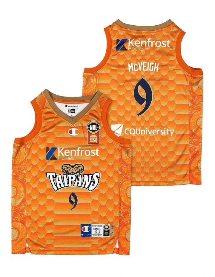 Cairns Taipans 25/26 Youth Primary Jersey Jack McVeigh Tank in Orange image 1