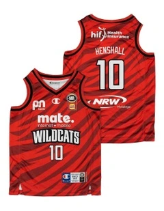 Perth Wildcats 25/26 Youth Primary Jersey Ben Henshall Tank in Red