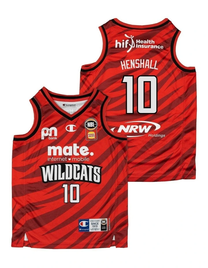 Perth Wildcats 25/26 Youth Primary Jersey Ben Henshall Tank in Red image 1