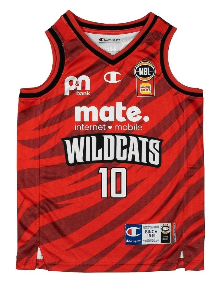 Perth Wildcats 25/26 Youth Primary Jersey Ben Henshall Tank in Red image 2