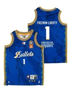Brisbane Bullets 25/26 Youth Primary Jersey Javon Freeman-Liberty in Blue