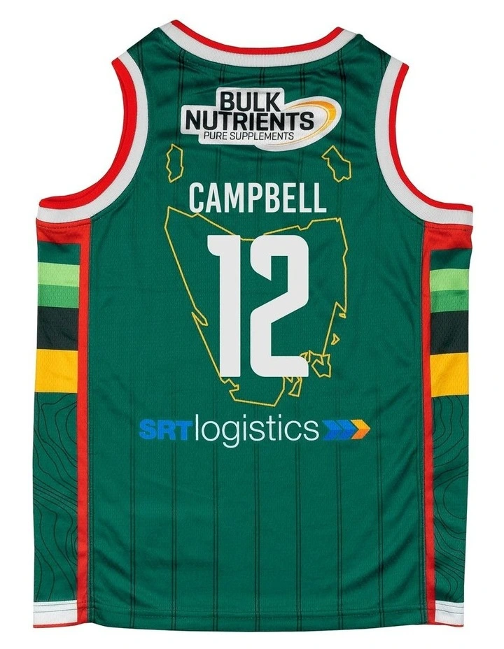 Tasmania JackJumpers 25/26 Youth Primary Jersey Tyger Campbell in Green image 3