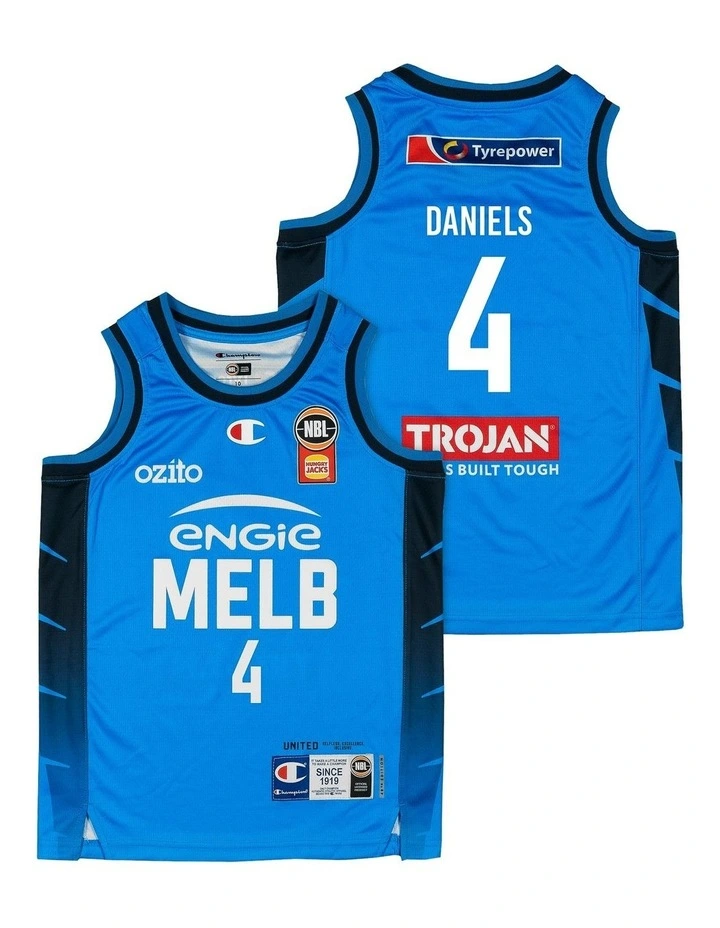 Melbourne United 25/26 Youth Alternate Jersey Dash Daniels in Blue image 3