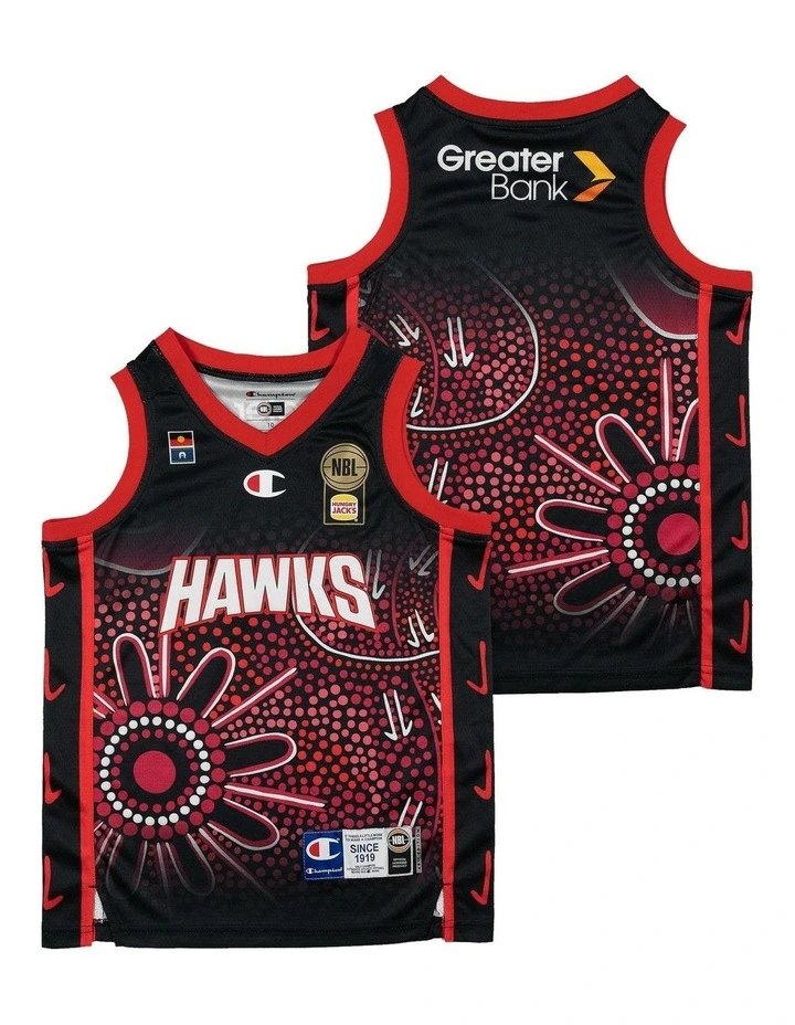 Illawarra Hawks 25/26 Youth Indigenous Jersey in Black image 1