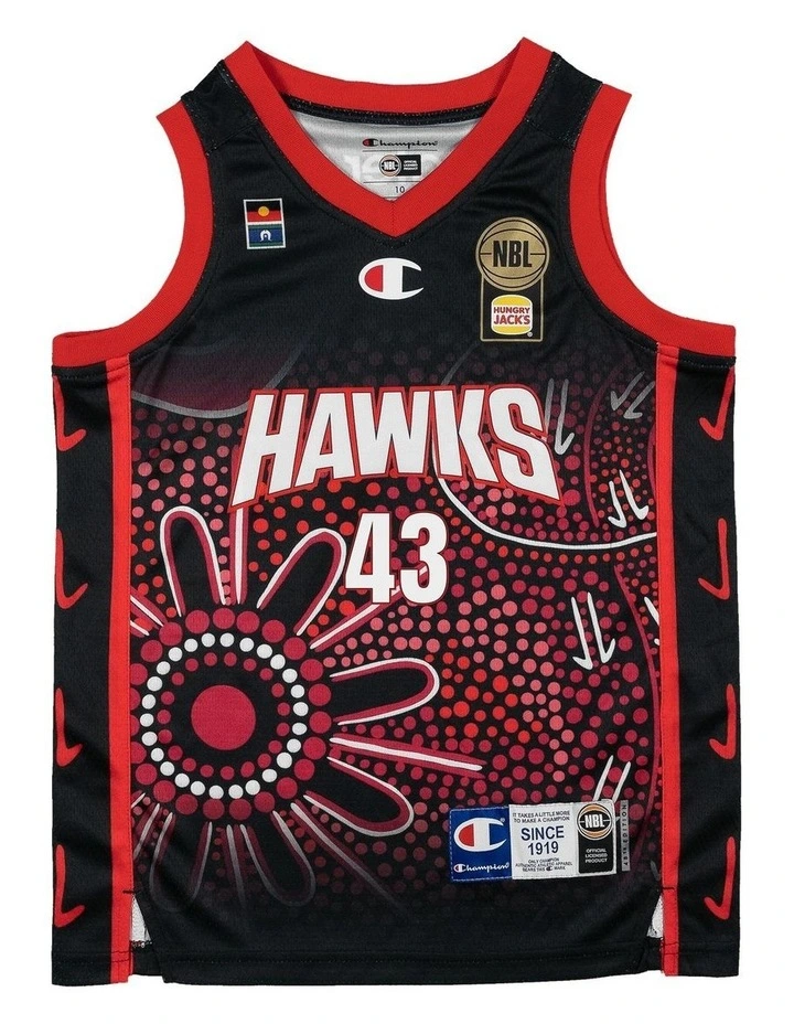 Illawarra Hawks 25/26 Youth Indigenous Jersey in Black image 3