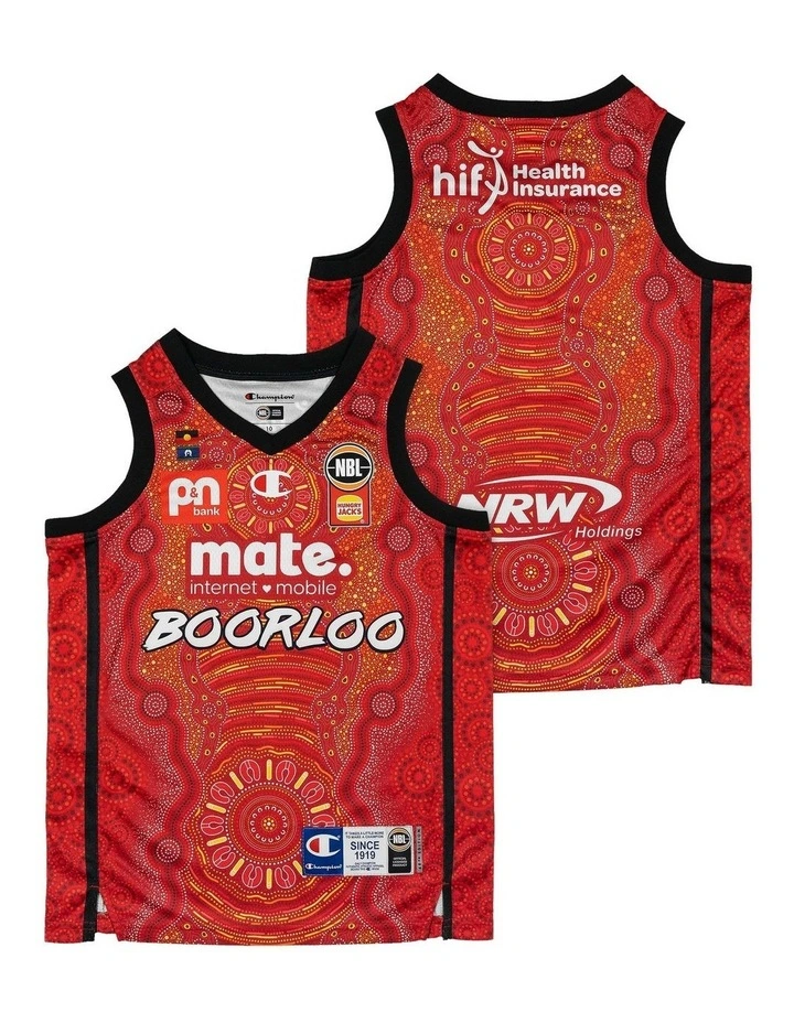 Perth Wildcats 25/26 Youth Indigenous Jersey in Red image 1