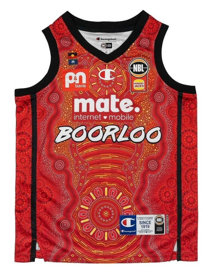 Perth Wildcats 25/26 Youth Indigenous Jersey in Red image 3