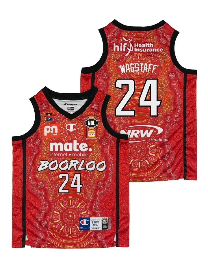 Perth Wildcats 25/26 Indigenous Jesse Wagstaff Jersey in Red image 1