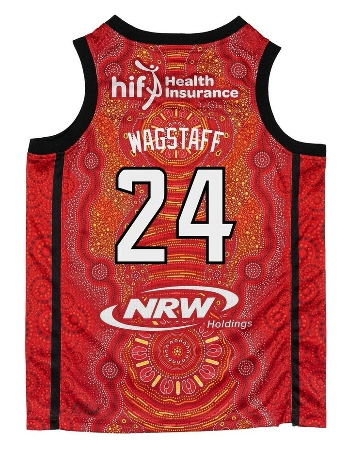 Perth Wildcats 25/26 Indigenous Jesse Wagstaff Jersey in Red image 4