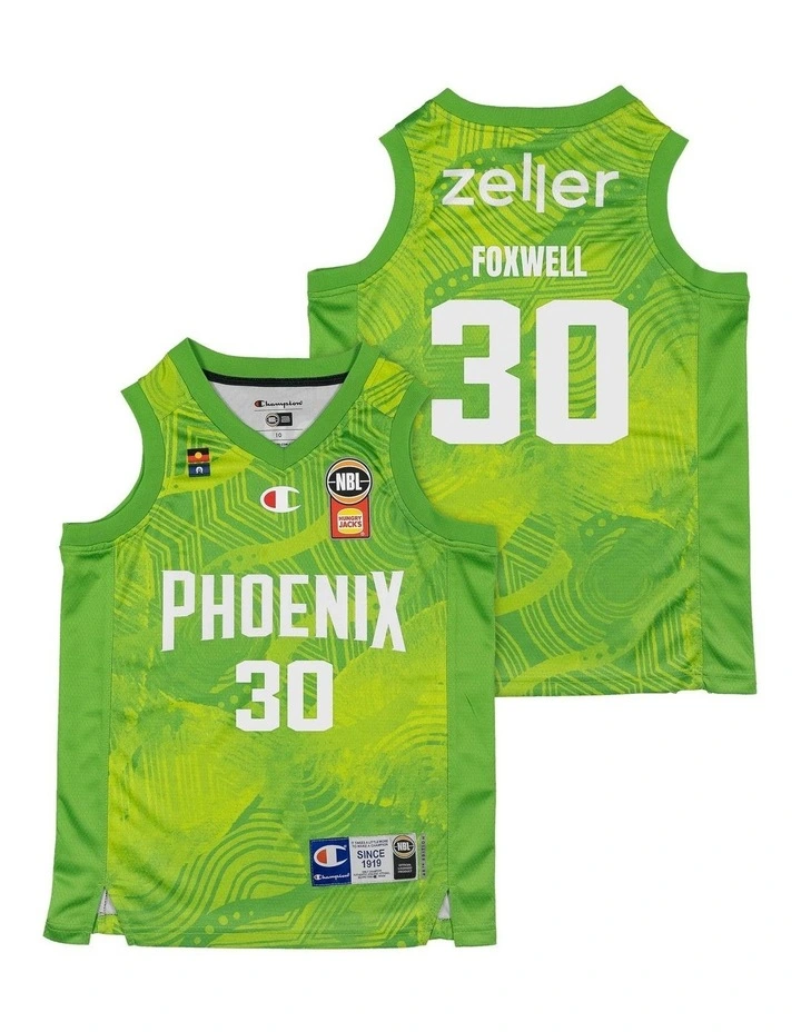 S.E. Melbourne Phoenix 25/26 Youth Indigenous Jersey Owen Foxwell in Green image 1