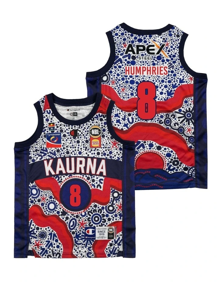 Adelaide 36ers 25/26 Youth Indigenous Jersey in Isaac Humphries image 1