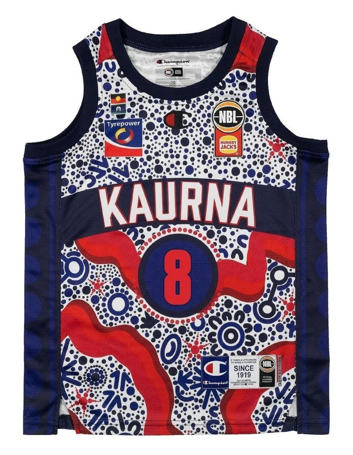 Adelaide 36ers 25/26 Youth Indigenous Jersey in Isaac Humphries image 3