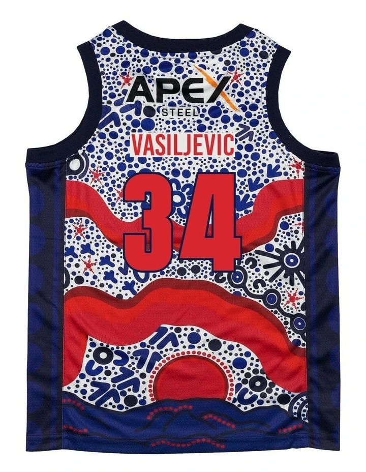 Adelaide 36ers 25/26 Youth Indigenous Jersey in DJ Vasiljevic image 4