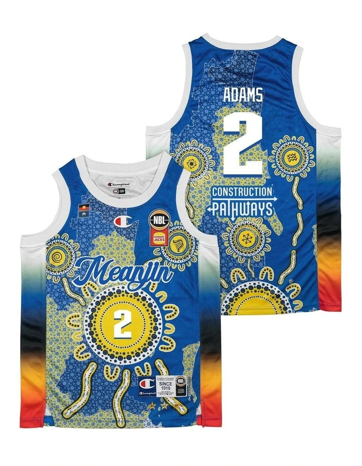 Brisbane Bullets 25/26 Youth Indigenous Jersey in Jaylen Adams image 1