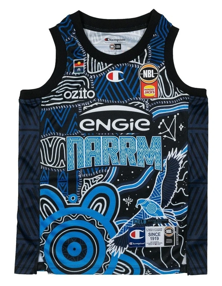 Melbourne United 25/26 Youth Indigenous Jersey in Black image 3