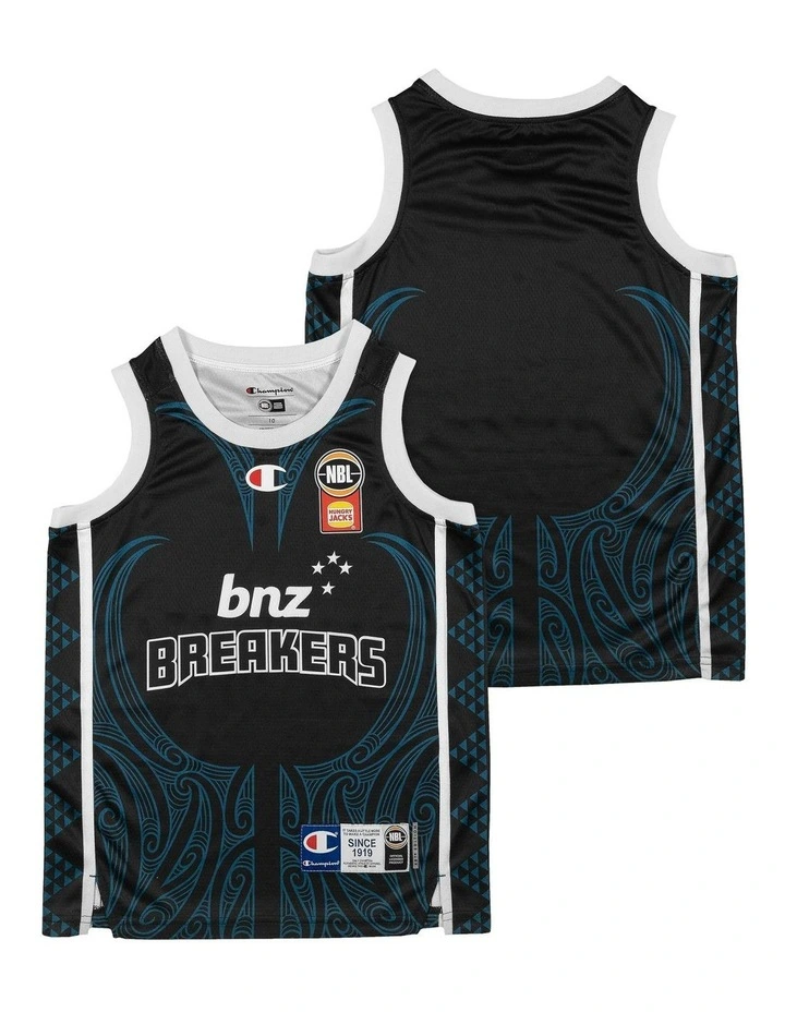 New Zealand Breakers Youth Indigenous Jersey 25/26 in Black image 1