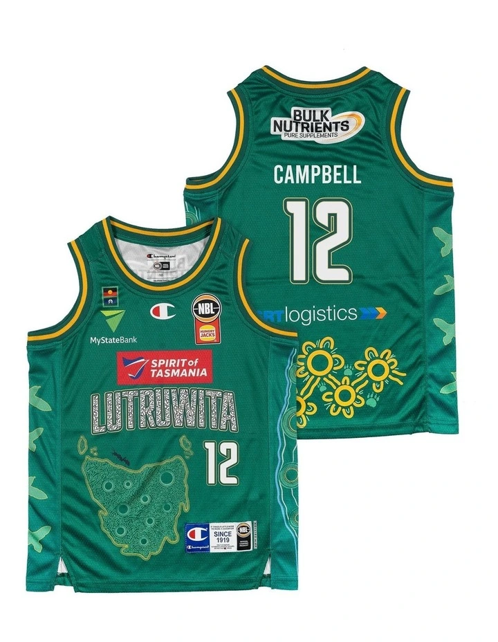 Tasmania JackJumpers Youth Indigenous Jersey 25/26 in Tyger Campbell image 1