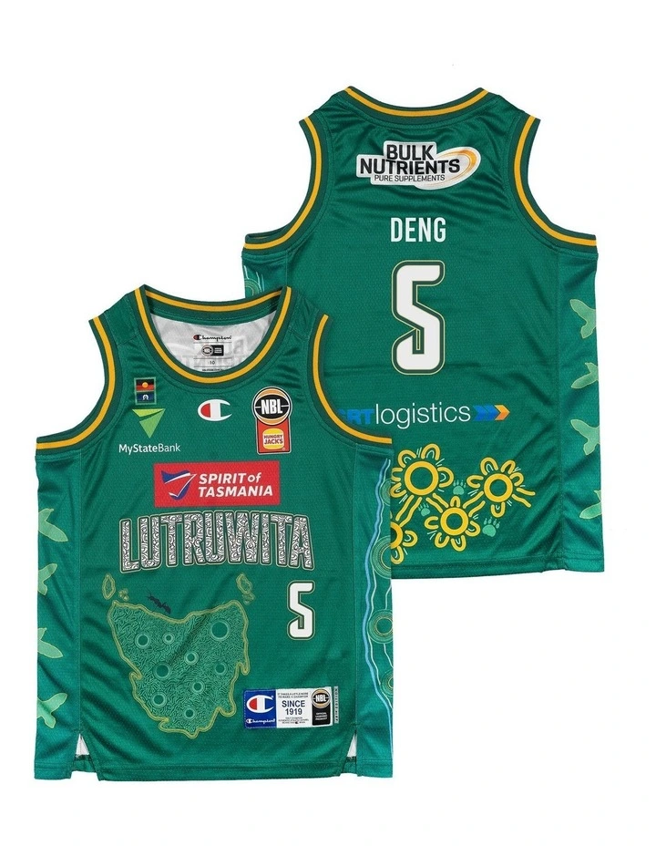 Tasmania JackJumpers Youth Indigenous Jersey 25/26 in Majok Deng image 1