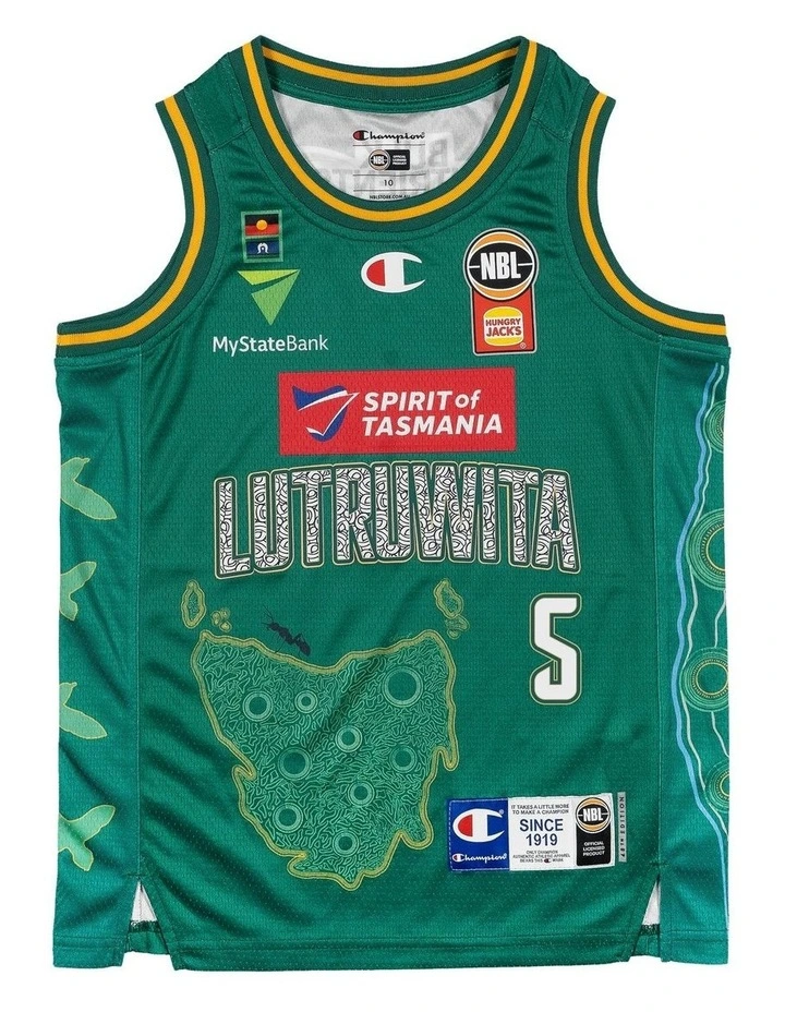 Tasmania JackJumpers Youth Indigenous Jersey 25/26 in Majok Deng image 3