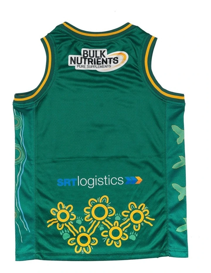 Tasmania Jack Jumpers 25/26 Youth Indigenous Jersey in Green image 4