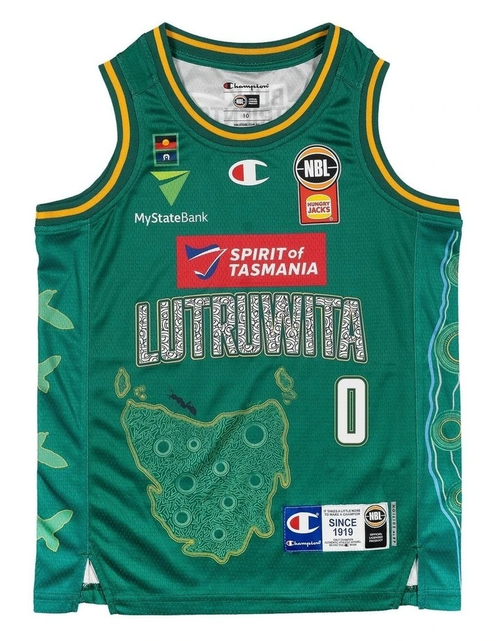 Tasmania JackJumpers 25/26 Youth Indigenous Jersey in Bryce Hamilton image 3
