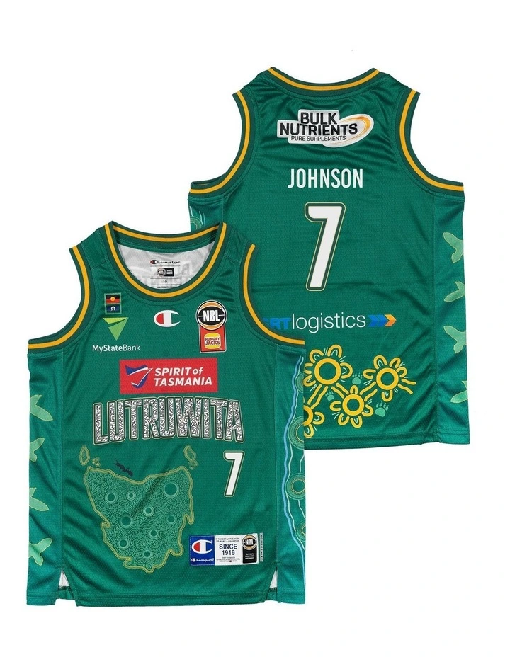 Tasmania JackJumpers 25/26 Youth Indigenous Jersey in David Johnson image 1