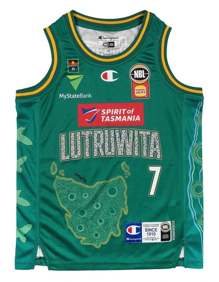 Tasmania JackJumpers 25/26 Youth Indigenous Jersey in David Johnson image 3